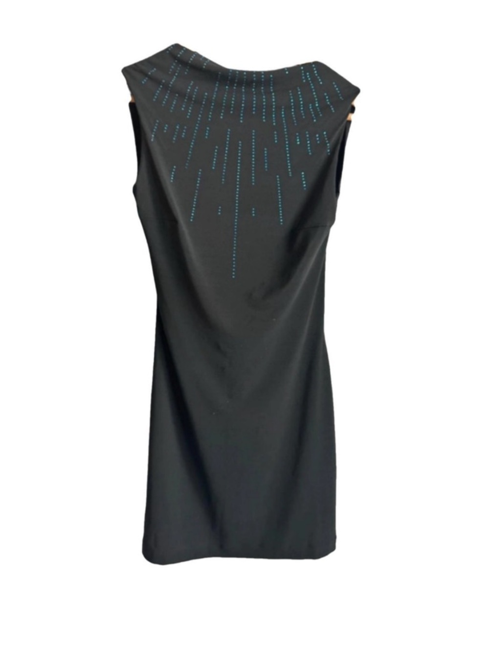 Plein Sud Black Mini Dress w/ Blue Rhinestones